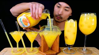 ASMR DRINKING COLD ORANGE JUICE  ICE ASMR  REFRESHING 9999 SATISFACTION SLEEP DIAMOND GLASS [upl. by Evreh]