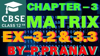 EX32 amp 33  CLASS 12 CH 3  CHAPTER 3 MATRICES  MATRIX  CHAPTER 3  CLASS 12TH MATRIX  CBSE [upl. by Lashoh]