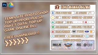 Template Photoshop Jasa Top UP PPOB ALL GAME DLL  Free Download [upl. by Alil]