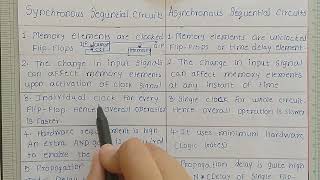 Difference between Synchronous and Asynchronous Sequential Circuits  Digital Electronics [upl. by Amice397]