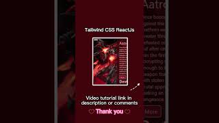 Hover Card Animation with Slidein Info  Aatrox Card  reactjs tailwindcss hovereffect shorts [upl. by Noseimaj635]