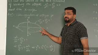 Finding Volume generated ellipse by revolving around Xaxis [upl. by Anemaj]