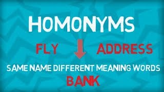 Everything about Homonyms  Confusing Words In English  Same name and Different meaning Words [upl. by Einnig755]