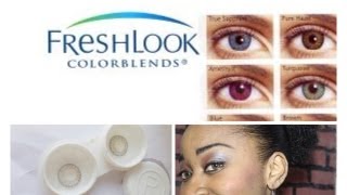 Freshlook Colorblends GREEN contacts on Brown Eyes [upl. by Trueblood477]