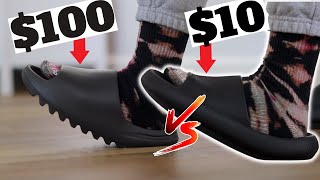 100 YEEZY SLIDES vs 10 COSTCO SLIDES [upl. by Liane]