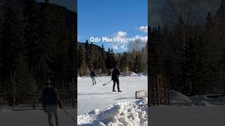 When pond hockey season is a month away… hockey odr pondhockey winter banff [upl. by Aleekahs]