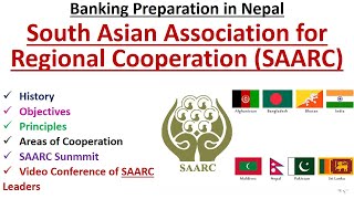 SAARC Objectives Principles Areas of Cooperation SAARC Summit BankingPreparationinNepal [upl. by Nimesay394]