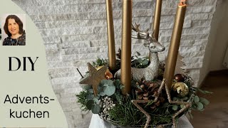 DIY Goldener Adventskranz in der Guglhupfform [upl. by Iret533]