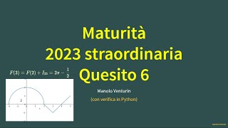 Maturità 2023 straordinaria Quesito 6 soluzione seconda prova liceo scientifico [upl. by Icul]