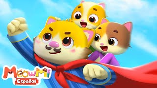 El Bebé Ayuda al Papá Superhéroe  Canción Infantil  MeowMi Family Show Español [upl. by Eitsyrk]