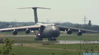 USAF C5 Galaxy Landing at Berlin Schoenefeld Airport for ILA 2010 full HD [upl. by Noral]