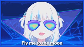 SHARKWAVE Gura sings Fly Me To The Moon【Hololive EN】 [upl. by Airetnuhs]