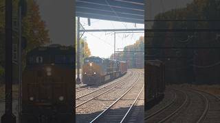 CSX train M410 running with nice fall colors csxtrains csx [upl. by Nonnarb227]