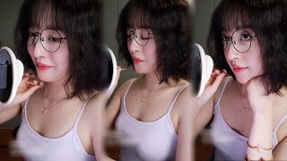 ASMR Relaxing Ear Cleaning with Ear Blowing  Huanhuan ASMR  20220929 [upl. by Carpet]