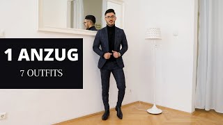 HOW TO 1 ANZUG 7 VERSCHIEDENE OUTFITS  STYLINGTIPPS MÄNNER [upl. by Yalahs234]