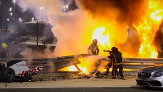 GROSJEAN’S HORRIFIC FIRECRASH 27 SECONDS AND 1000 DEGREES AGAINST ONE MAN EDIT [upl. by Susan]