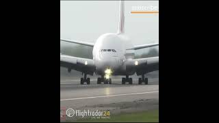 impressive A380 EMIRATES landing at london heathrow airport video credit BigJetTV [upl. by Lauritz627]