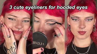 easy graphic eyeliner looks for HOODED eyes easy edition [upl. by Jenifer]