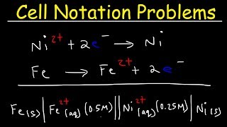 Cell Notation Practice Problems Voltaic Cells  Electrochemistry [upl. by Coreen194]