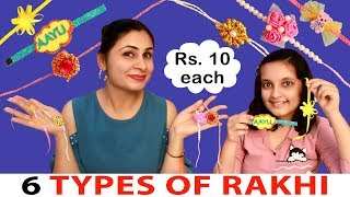 RAKHI MAKING Easy to make at home  6 types of rakhi under 10 Rs DIY  Aayu and Pihu Show [upl. by Snowman]