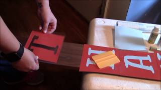 Cricut porch sign Thankful welcome stenciling tutorial video [upl. by Ahsehat]