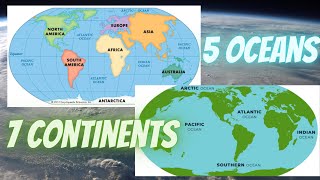 7 Continents and 5 Oceans of the World  Geography for Kids  Names of 7 Continents and 5 Oceans [upl. by Selena788]