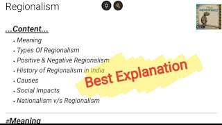 Regionalism  Meaning Types History Causes and its social impacts [upl. by Kerrison]