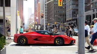 Rosso Fuoco LaFerrari on the road in Toronto [upl. by Anavoj]