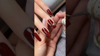 Maroon Nail art designs nail 💅 beauty love hairstyle [upl. by Doti596]