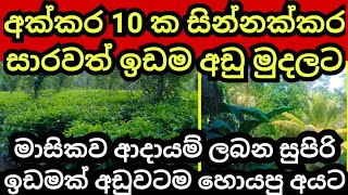 අක්කර 10 ක සින්නක්කර ඉඩම ලක්ෂ ගාණක් අඩුවට  Land for sale  Agriculture land  Aduwata idam  Idam [upl. by Amihc]