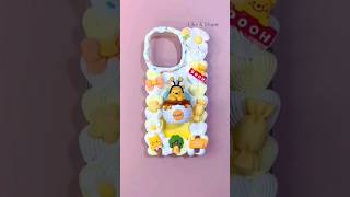 Beautiful diy decoden cream glue phone case backcover charm cream glue pooh short decoden [upl. by Lipson]