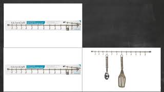 Review KitchenCraft Stainless Steel Kitchen Utensil Hanging Rack with 12 Hook 2019 [upl. by Heppman]