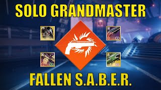 Solo Fallen SABER GM in 13 MINS  NO CHEESE Platinum Solar Hunter Destiny 2 [upl. by Minor]