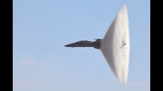 Navy FA18 Breaking The Sound Barrier Over Water [upl. by Aidaas]