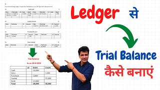 Ledger से Trial balance kaise banaen  Ledger to trial balance Step by Step  Class 11 Accounts [upl. by Ynamad]