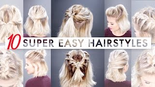 10 Easy Half Up hairstyles for SHORT HAIR Tutorial  Milabu [upl. by Nowad]