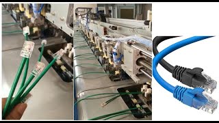 fully automated Lan cable assembly line CAT6 Ethernet Cable RJ45 crystal connector crimping machine [upl. by Olenka]