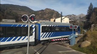 Paso a nivel Ribes de Freser 44 E  Railroad crossing [upl. by Benjamen]