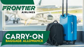 Frontier AirlinesF9 Carry on Baggage Size WeightCabin Baggage Policy [upl. by Aicul]