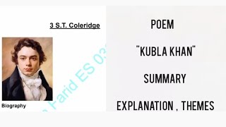 Poem Kubla Khan by ST Coleridge  Notes Summary  Themes Explanation englishliterature [upl. by Caassi]