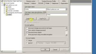 4 How to Configuring Domain User Account logon hours logon options on Windows server 2003 [upl. by Nerland]