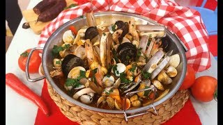 Cataplana de corvina com bivalves e marisco  Praça da Alegria  RTP [upl. by Cyn180]