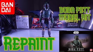 STAR WARS Bandai Model Kit BOBA FETT REPAINT [upl. by Aicilaf]