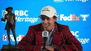 Matthew Fitzpatrick Winner Sunday Press Conference 2023 RBC Heritage © PGA Tour [upl. by Ylnevaeh]