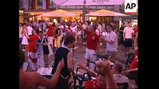 England and German fans in scuffles after Germany win  adds arrests [upl. by Wallach]