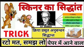 operant conditioning theory of learning by skinner क्रिया प्रसूत सिद्धांत skinner learning theory [upl. by Nosyerg]