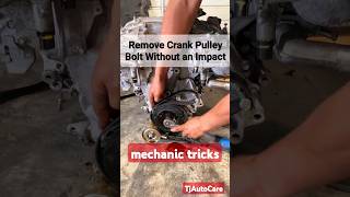 how to remove crank pulley without an impact mechanic tricks TjAutoCare shorts [upl. by Eixel]