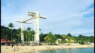 Bungee Jumping AJ Hackett at Siloso Beach Sentosa Island [upl. by Eellah]