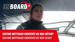 Justine Mettraux contente de son départ  Vendée Globe 2024 [upl. by Ainitsirhc]