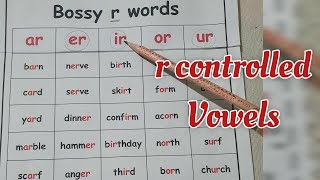 r controlled vowel ar er ir or ur words Bossy r words [upl. by Githens]